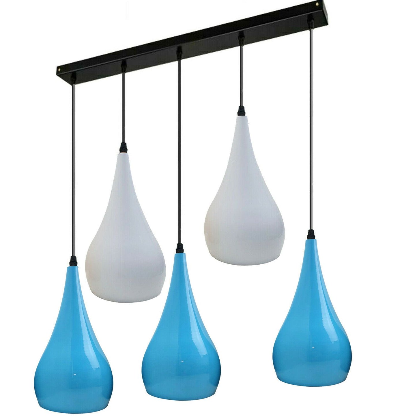 Blue And White Light Pendant Hanging Light Industrial 5 Outlet