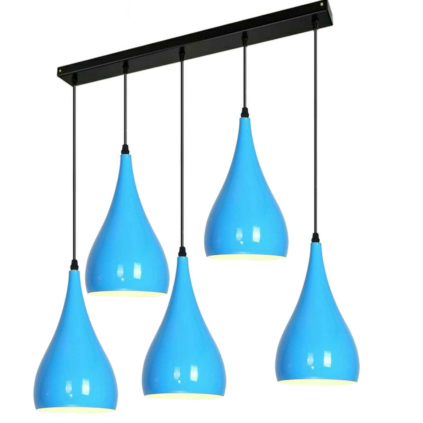 Blue 5 Outlet Ceiling Light Fixtures Black Hanging Pendant