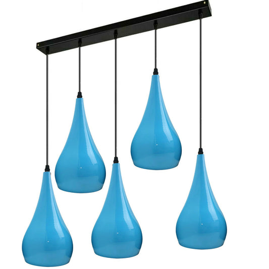 Blue 5 Outlet Ceiling Light Fixtures Black Hanging Pendant