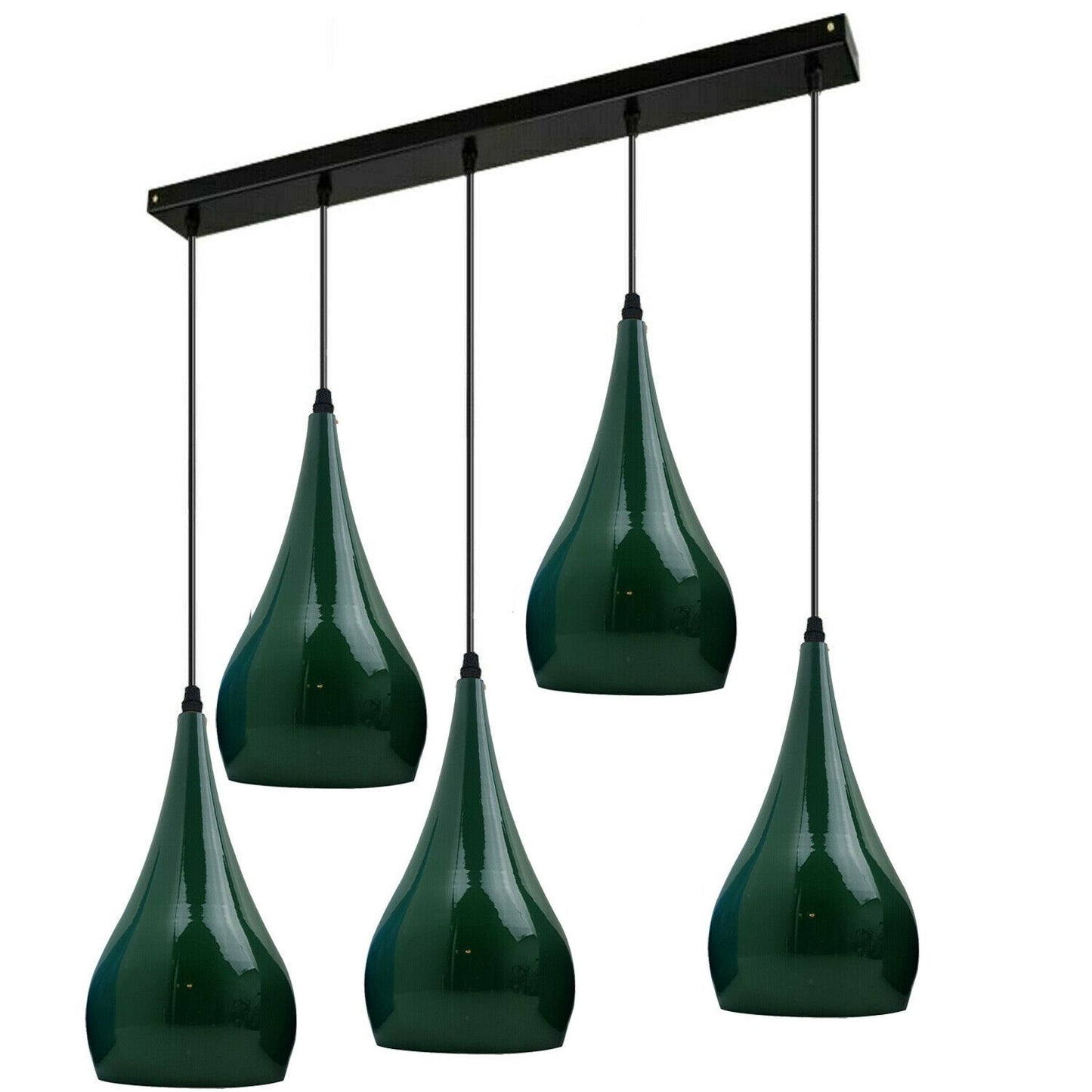 Green 5 Outlet Ceiling Light Fixtures Black Hanging Pendant