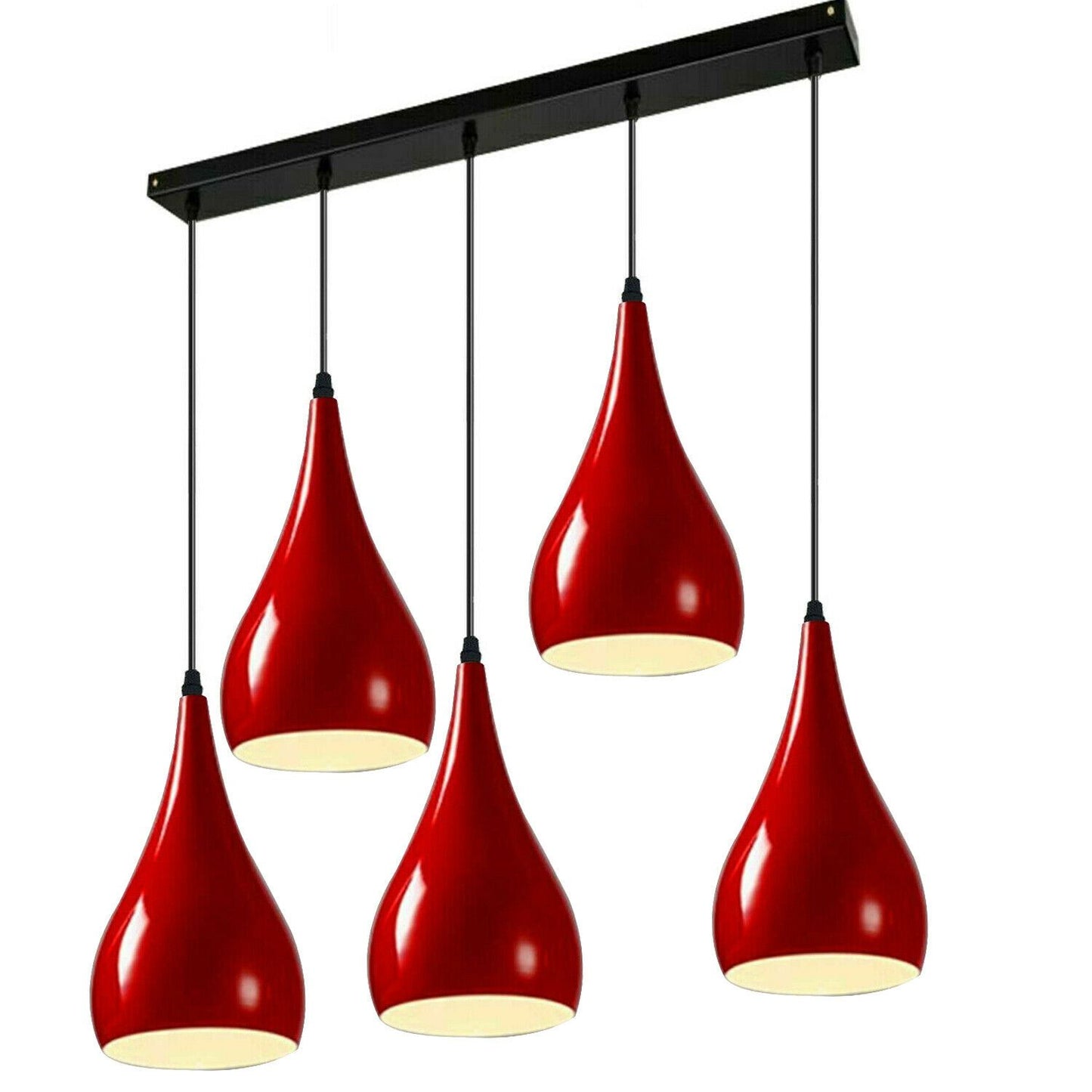 Red 5 Outlet Ceiling Light Fixtures Black Hanging Pendant