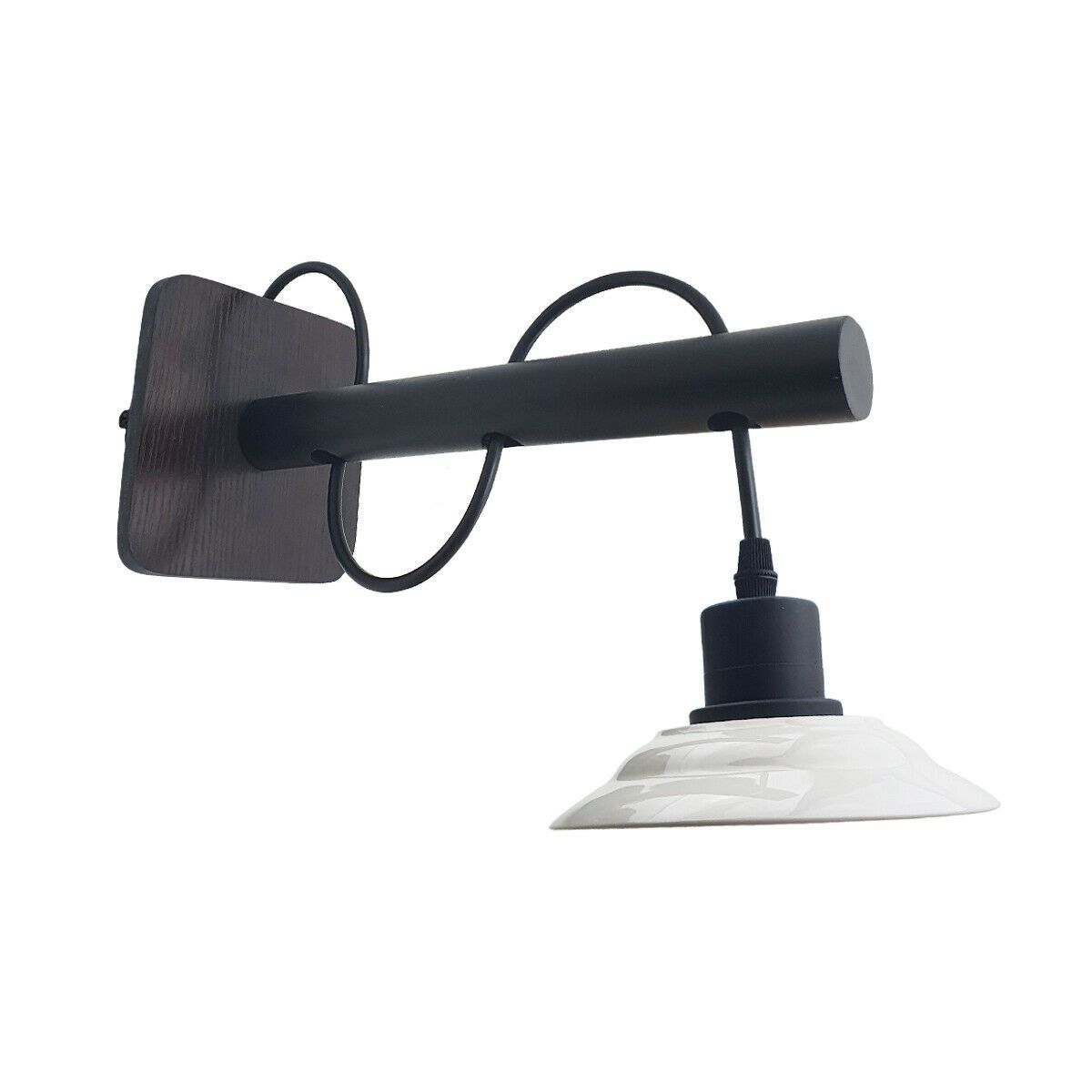 Pack Modern Industrial Black Scone wooden Wall Light With White