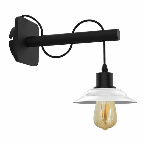 Pack Modern Industrial Black Scone wooden Wall Light With White