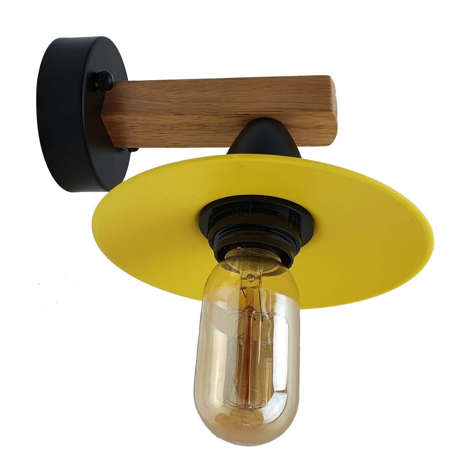 2 Pack Yellow Modern Vintage Wood Wall Light fixtures