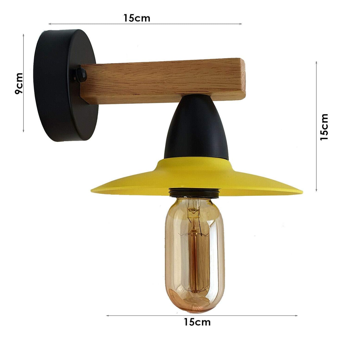 2 Pack Yellow Modern Vintage Wood Wall Light fixtures