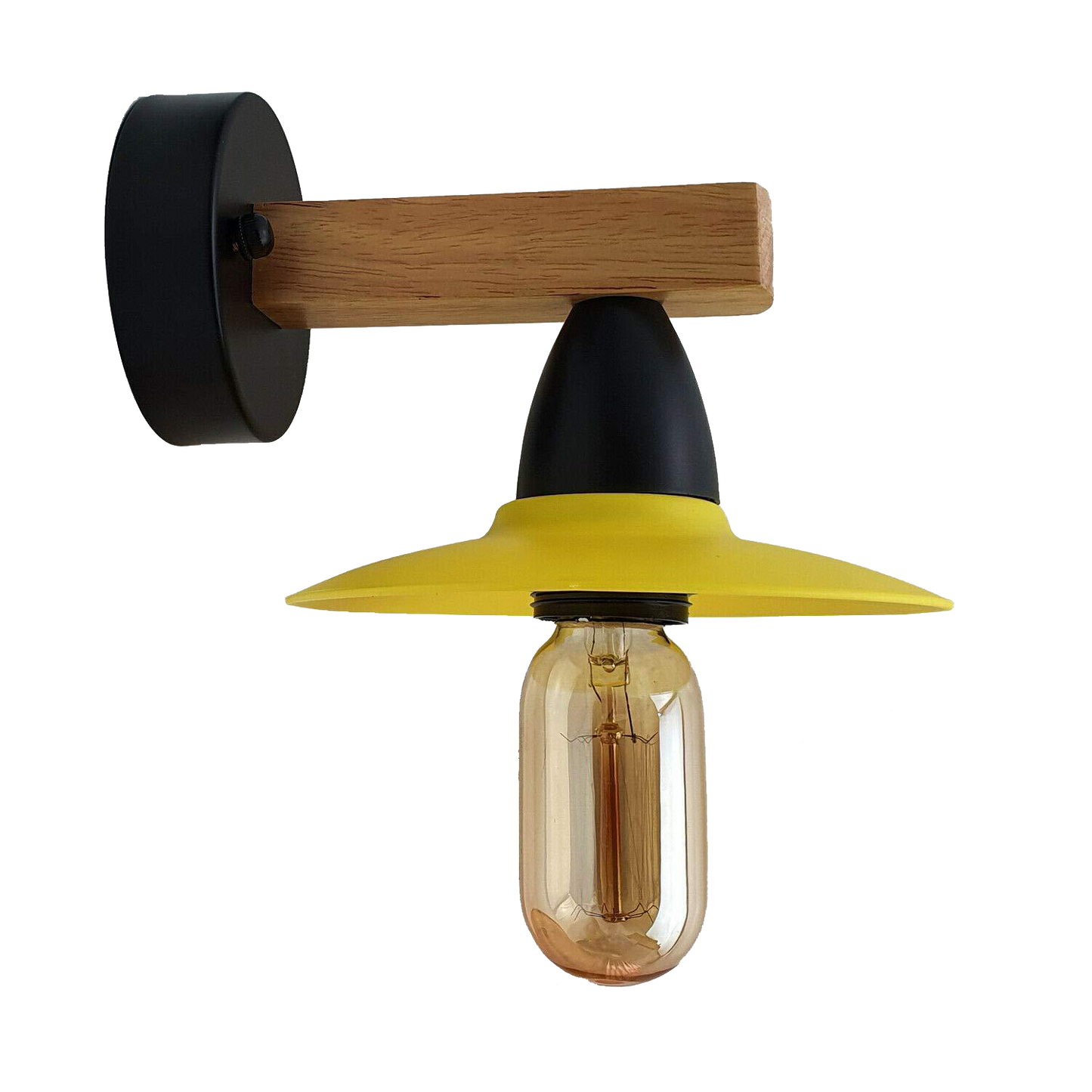 2 Pack Yellow Modern Vintage Wood Wall Light fixtures