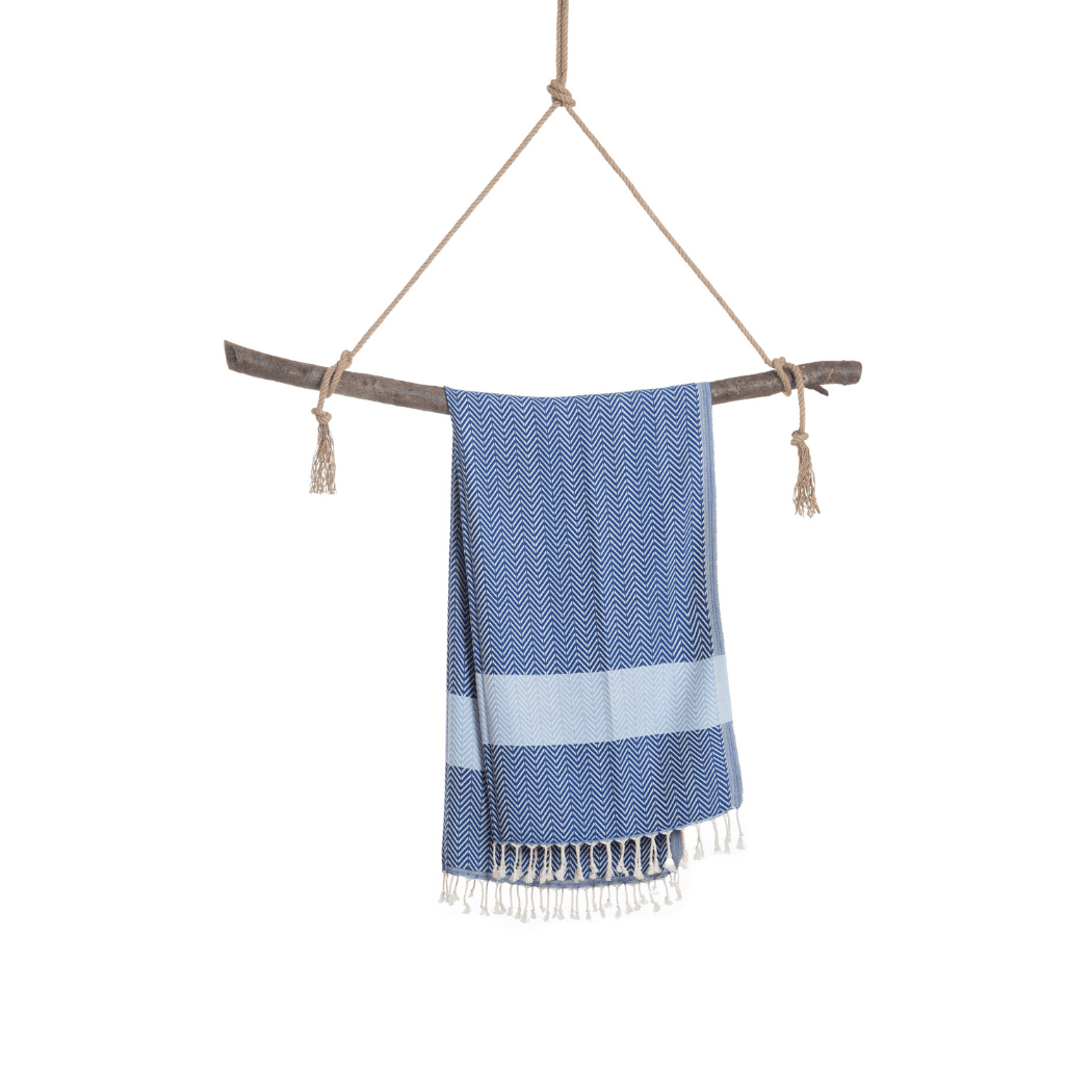 Beach Spa Turkish Hammam Towel Balik Blue/Turquoise