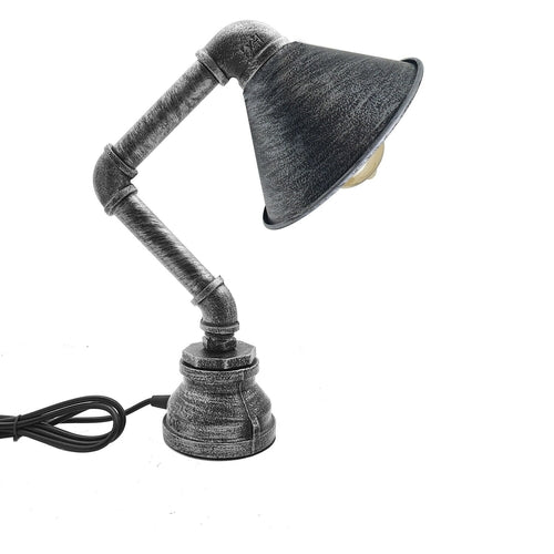 Retro Industrial Steampunk Pipe Bedside Plug in Table Lamp