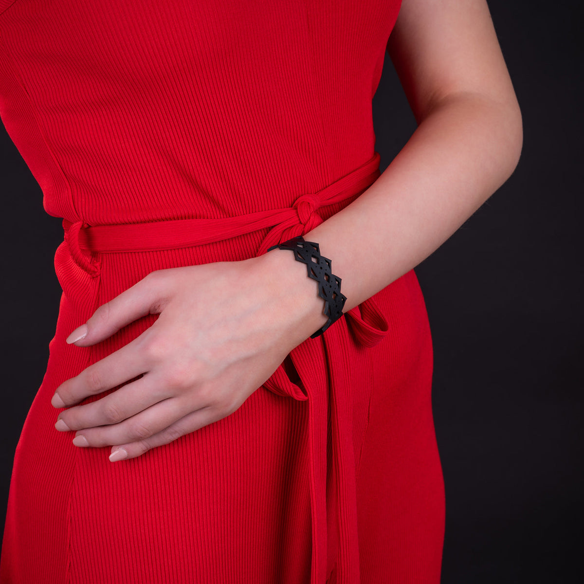 Pixel Geometric Recycled Rubber Cuff product view