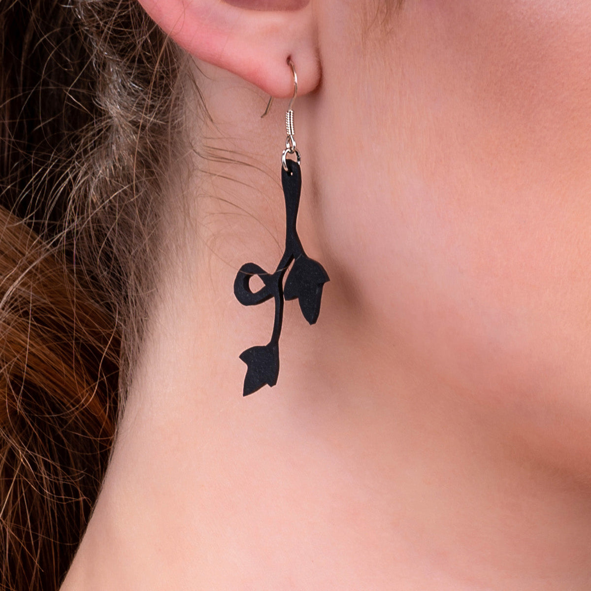 Evelyn Climbing Flower Recycled Rubber Earrings product view