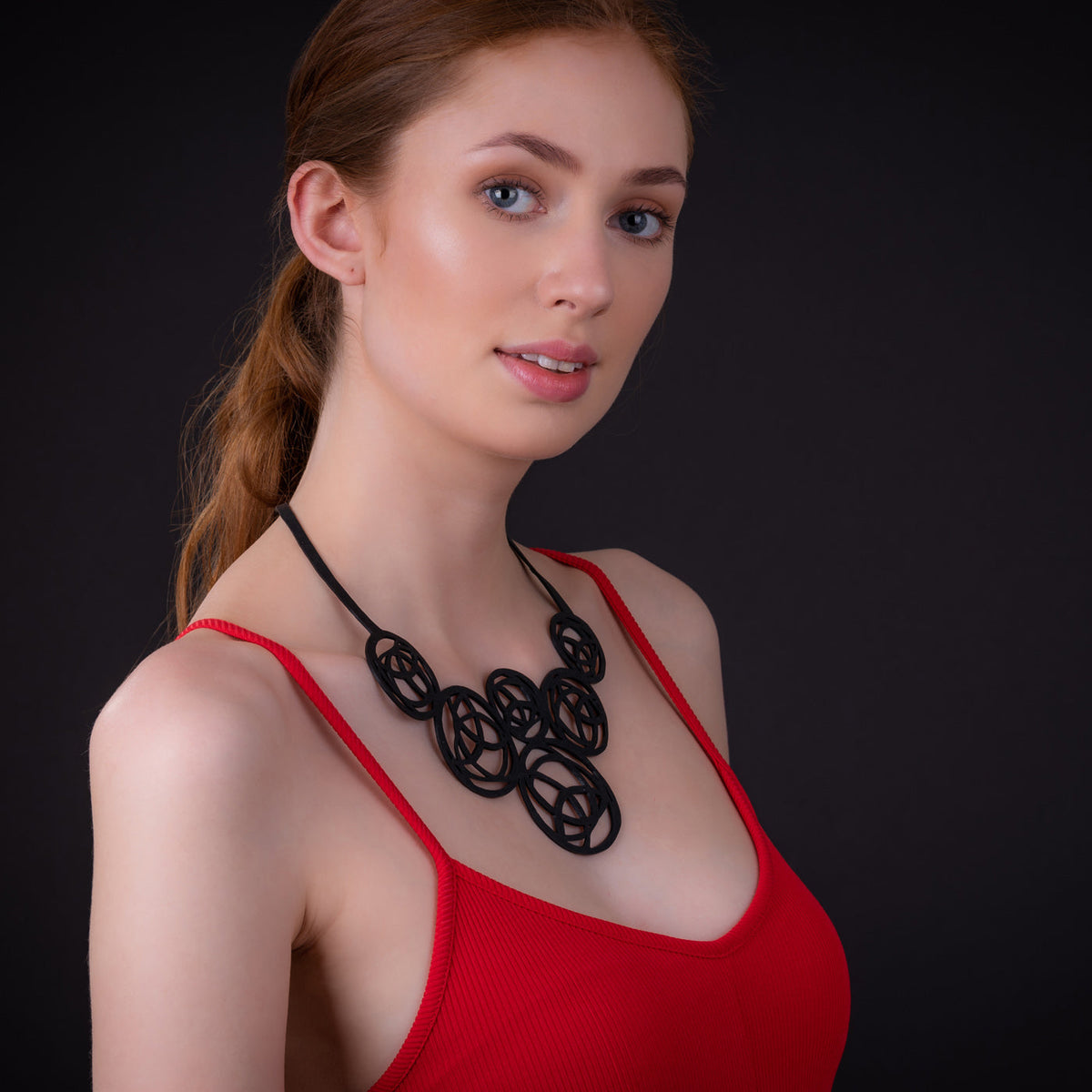 Neptune Recycled Rubber Statement Necklace product view