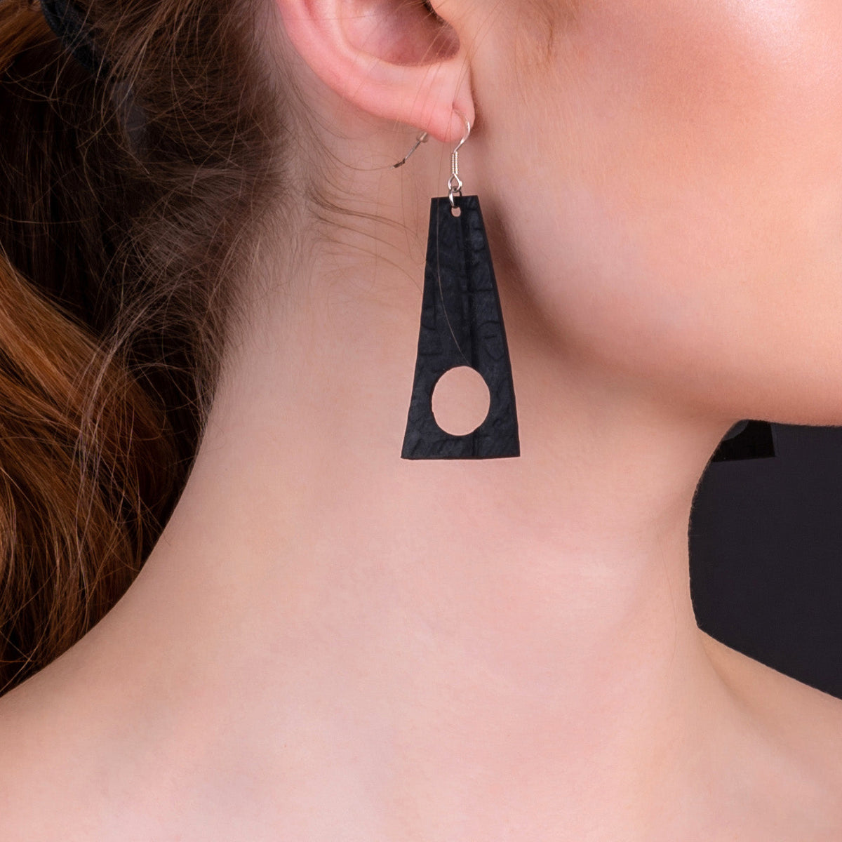 Block Geometric Recycled Rubber Earrings product view