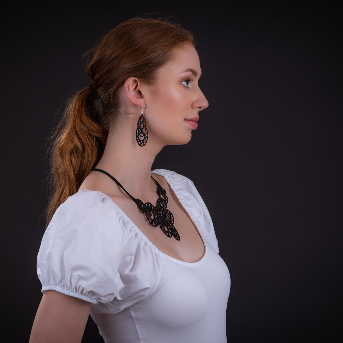 Stellar Geometric Recycled Rubber Necklace product view