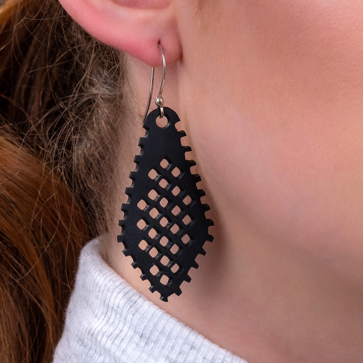 Boho Chic Recycled Rubber Earrings