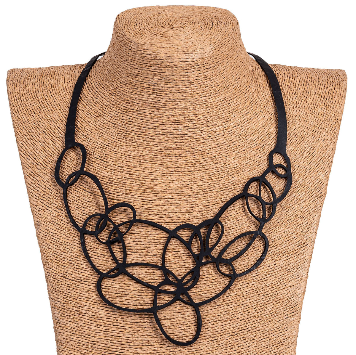 Infinity Recycled Rubber Statement Necklace