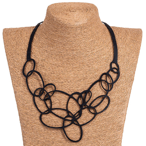 Infinity Recycled Rubber Statement Necklace product view