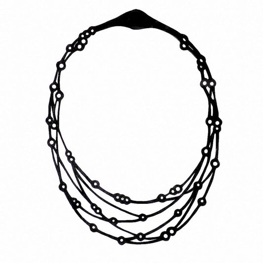 Flare Layered Reclaimed Rubber Necklace