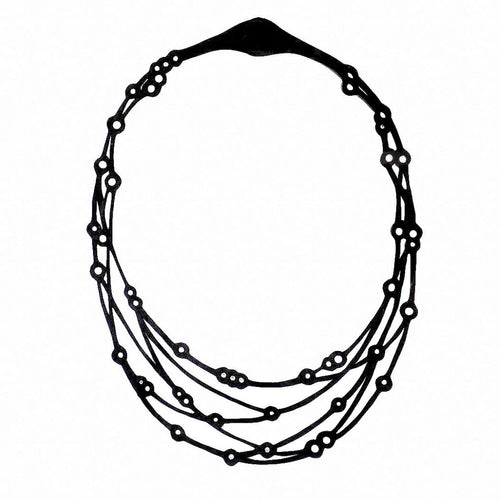 Flare Layered Reclaimed Rubber Necklace
