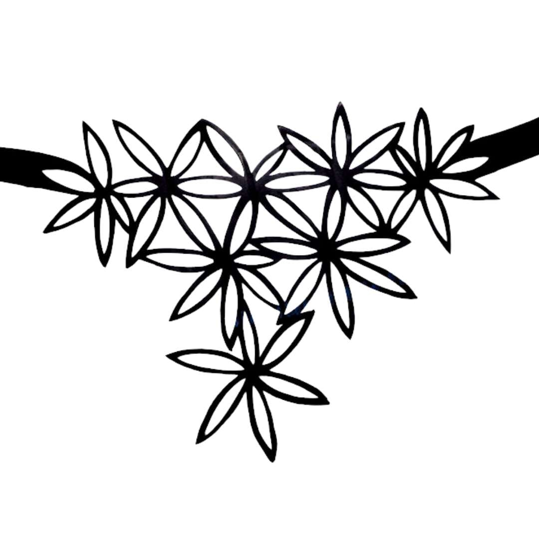 Pentas star flower recycled rubber choker product view