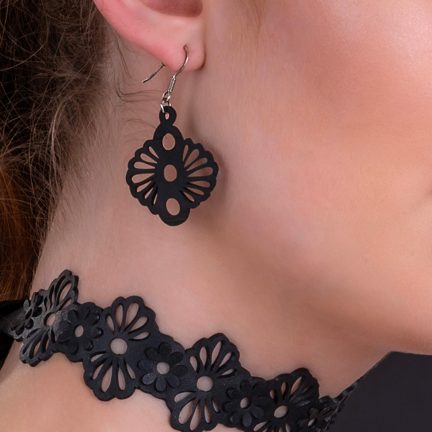 Blossom Flower Recycle Rubber Earrings