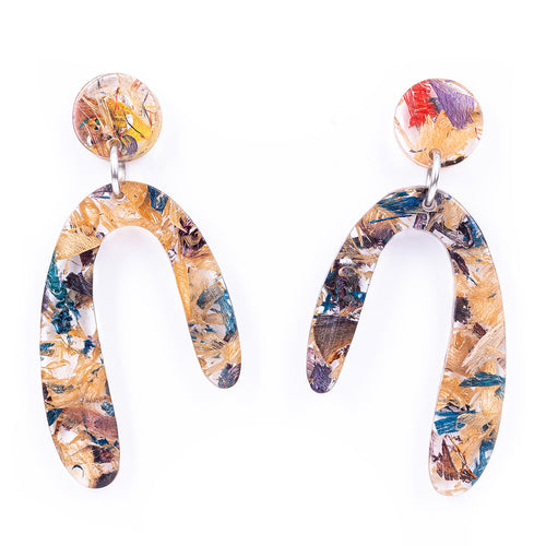 Aspen recycled skateboard resin earrings product view