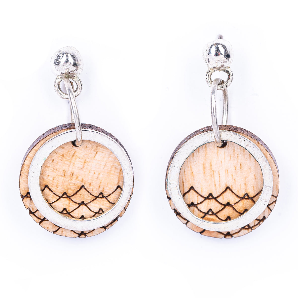 Cove recycled wood drop earrings