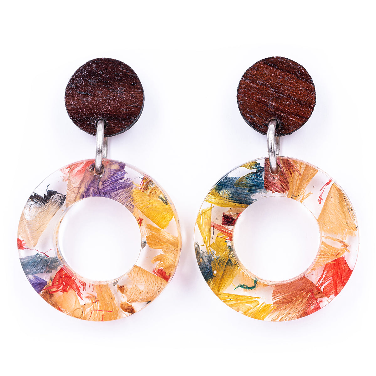 Donatello Recycled Skateboard Resin Hoop Earrings