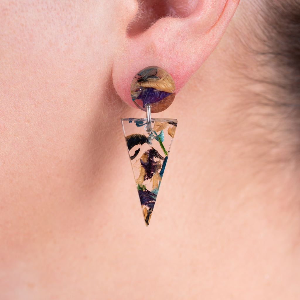 Shari Recycled Skateboard Resin Earrings product view