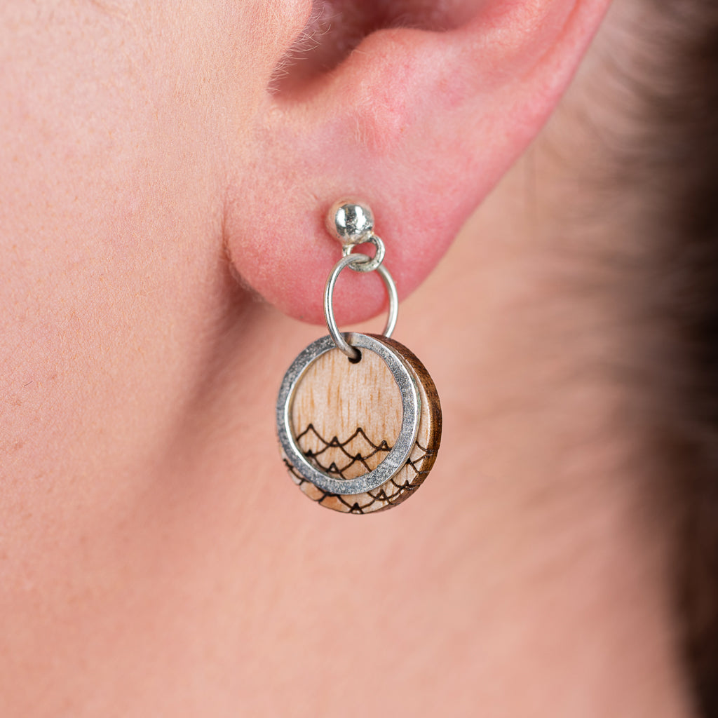 Cove lightweight recycled wood earrings