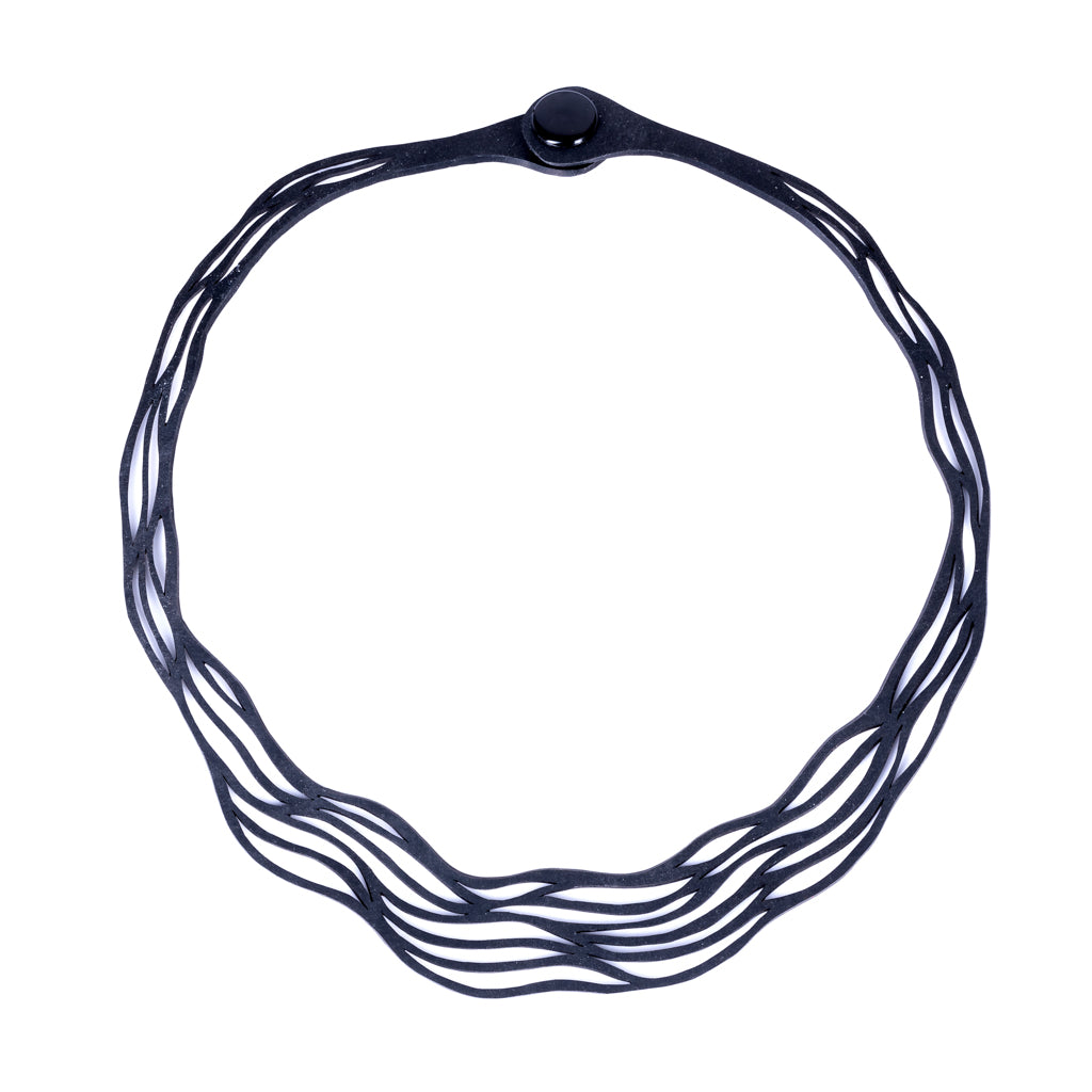 Flow Layered Recycled Rubber Necklace product view