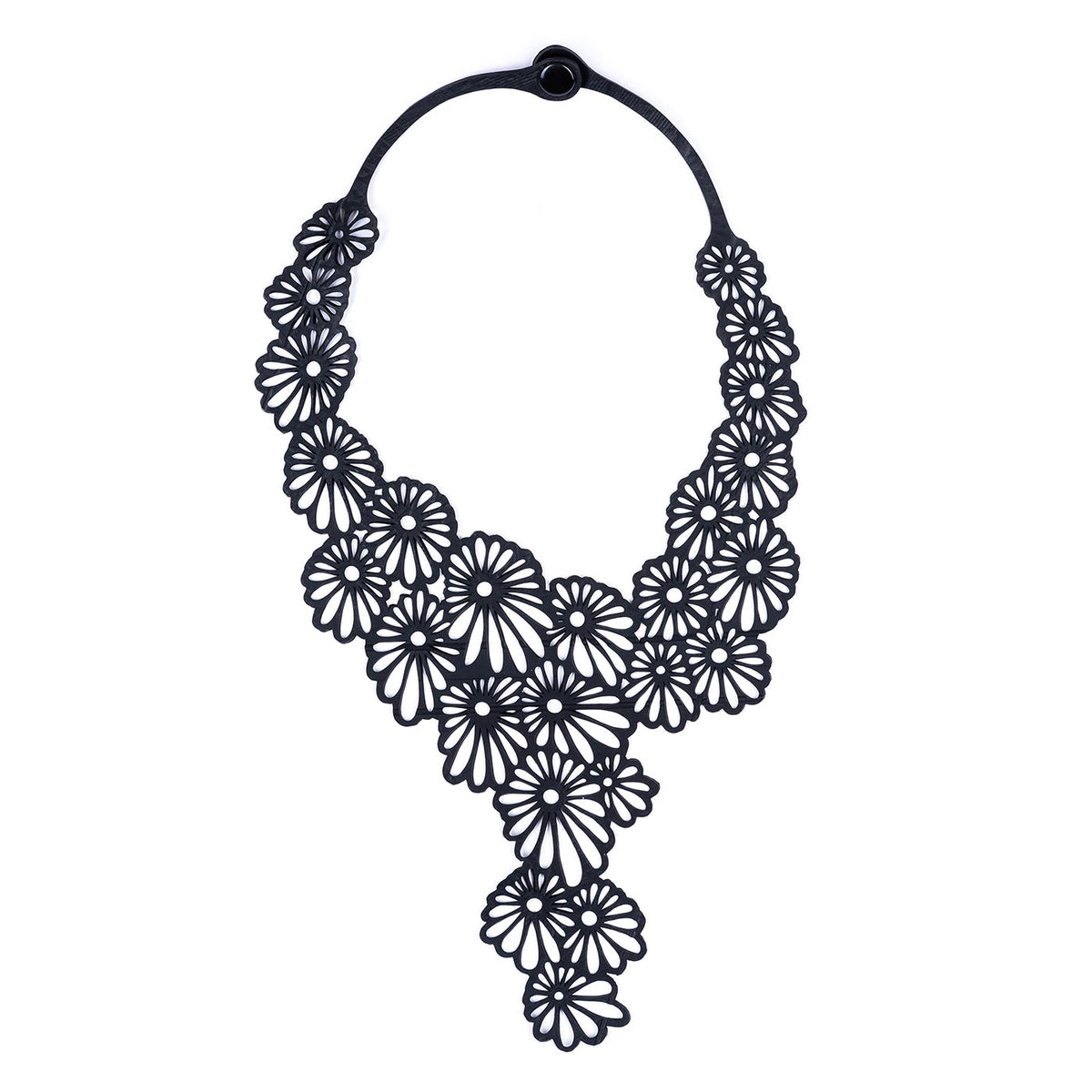 Daisy recycled rubber flower necklace product view
