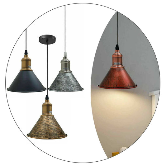 Modern Vintage Ceiling Pendant Light Cone Shade Shape Hanging Light