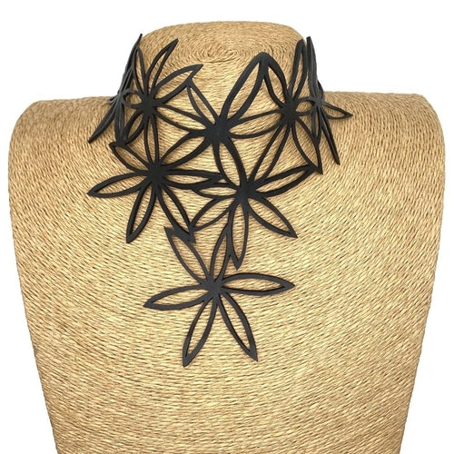 Pentas recycled rubber star flower choker alternative view