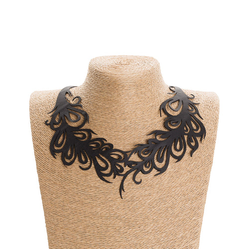 Phoenix Recycled Rubber Cutwork Necklace product view
