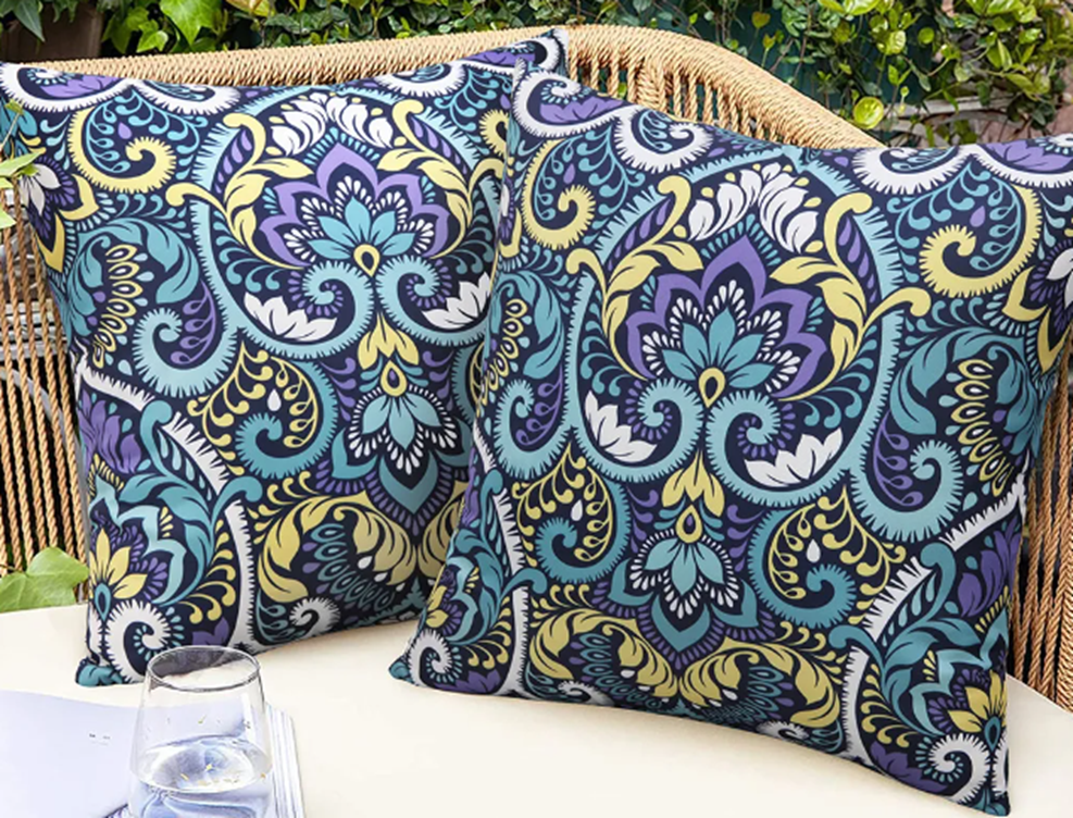 Water Resistant Stain Resistant Outdoor Floral Pattern Cushion Covers