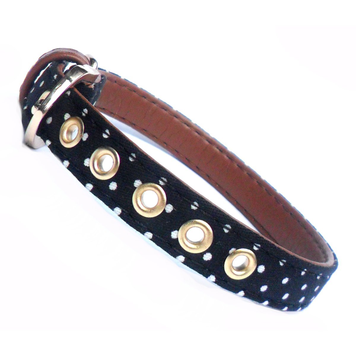 Polka Dot Fabric Dog Collar