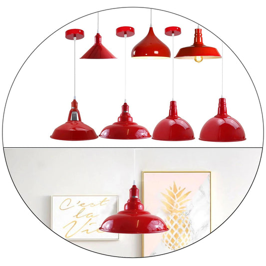 Red Retro Bedroom and Kitchen Pendant Light Shades