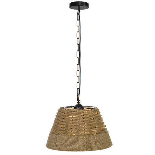 Basket Shape Ceiling Pendant Light Hemp Rope Hanging Light E27 Lamp