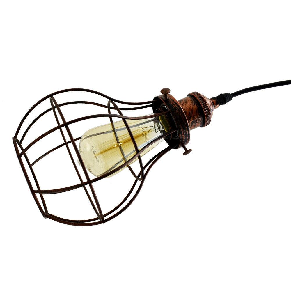Vintage 3-Light Metal Cage Pendant
