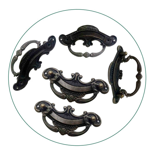 5 Pack Cast Iron Door Handle - Antique Rustic style 90mm ~2102