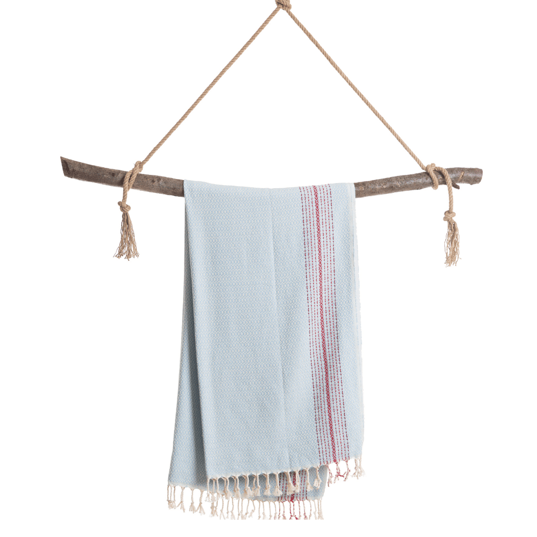 Beach Spa Turkish Hammam Towel Amada Light Blue