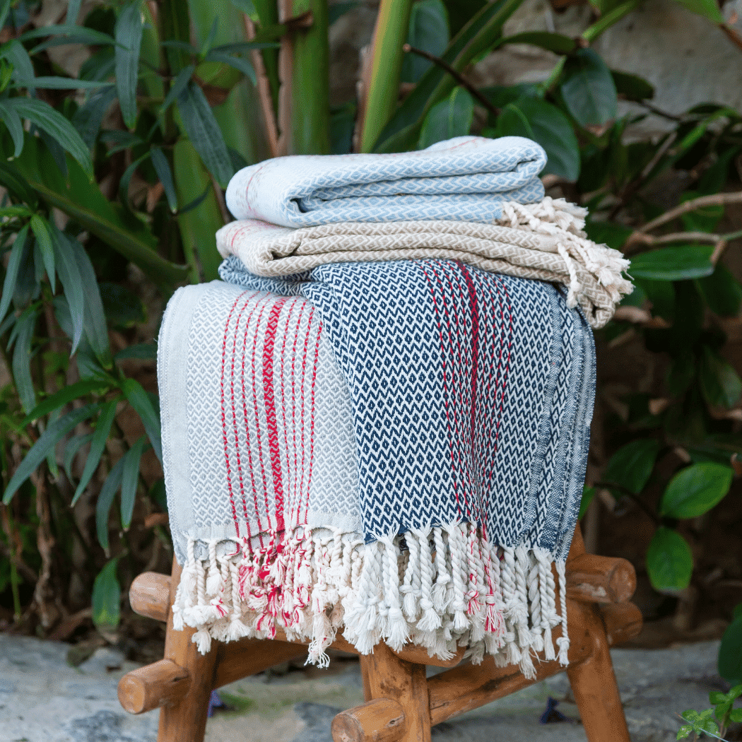 Beach Spa Turkish Hammam Towel Amada Light Blue