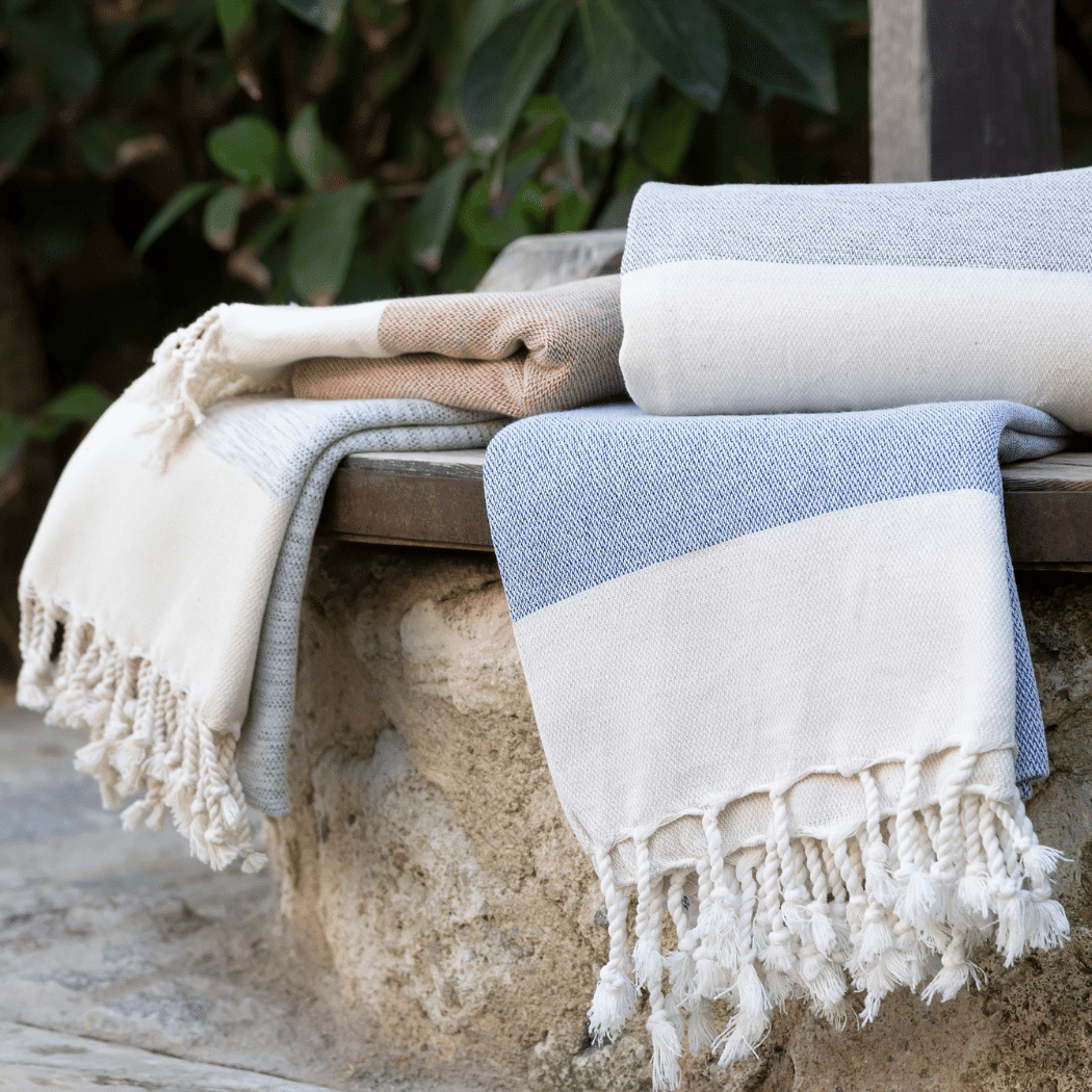 Beach Spa Turkish Hammam Towel Manolia Dark Blue