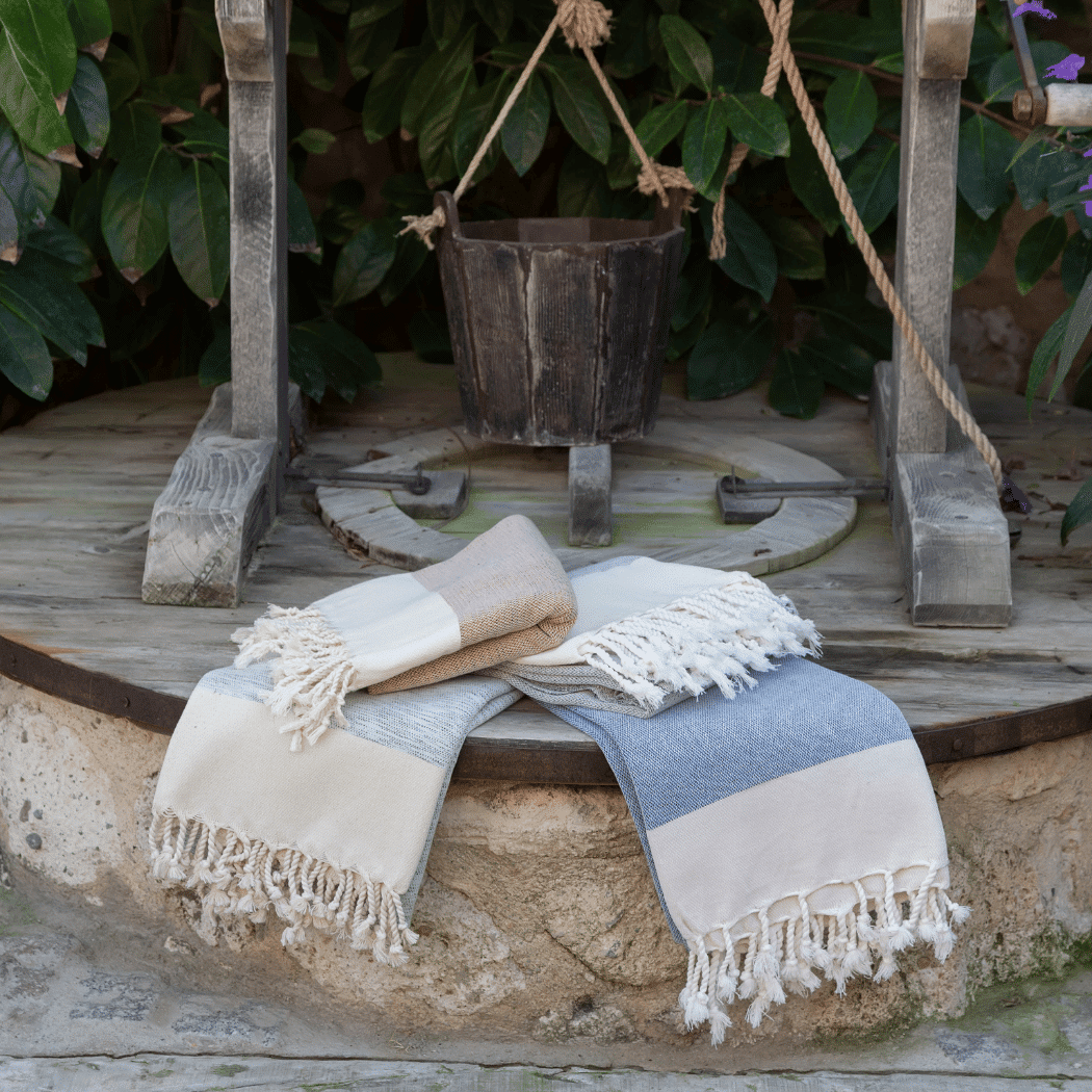 Beach Spa Turkish Hammam Towel Manolia Dark Blue