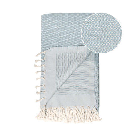 Beach Spa Turkish Hammam Towel Mint/Light Blue