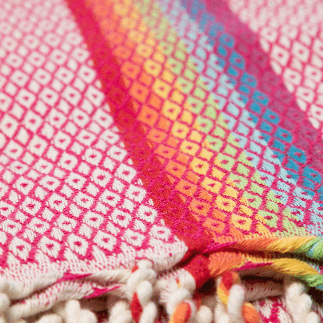 Beach Spa Turkish Hammam Towel Rainbow Pink