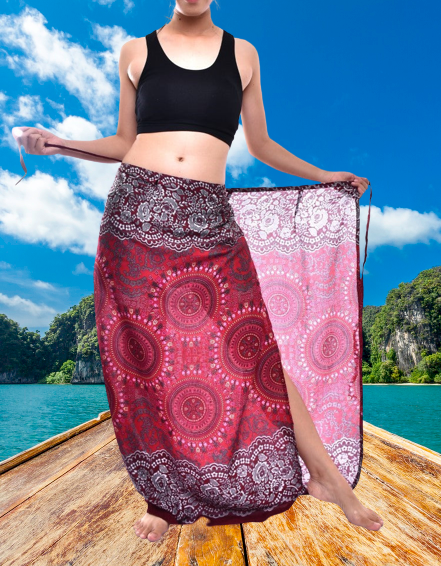 Boho Red Sun Glow Sarong Super Soft 150cm x 110cm