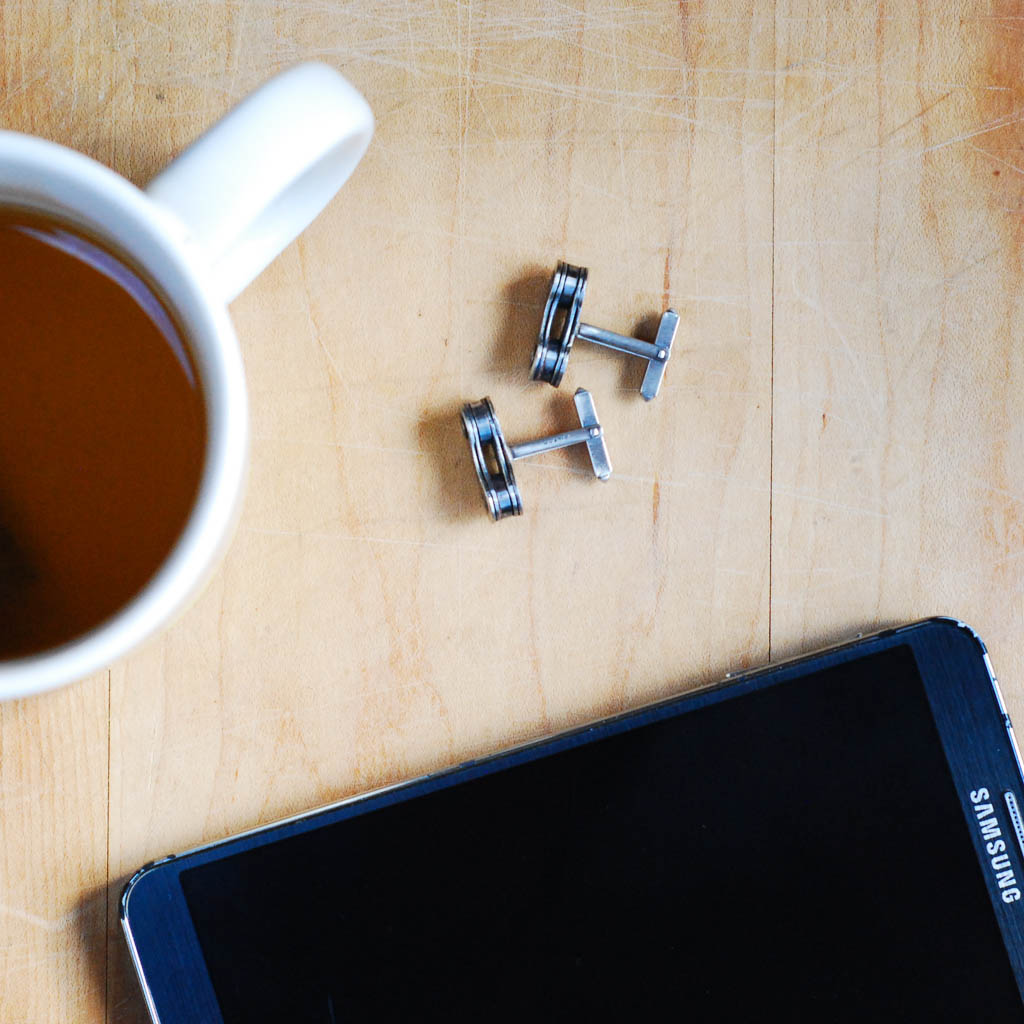 Recycled Bike Chain Cufflinks