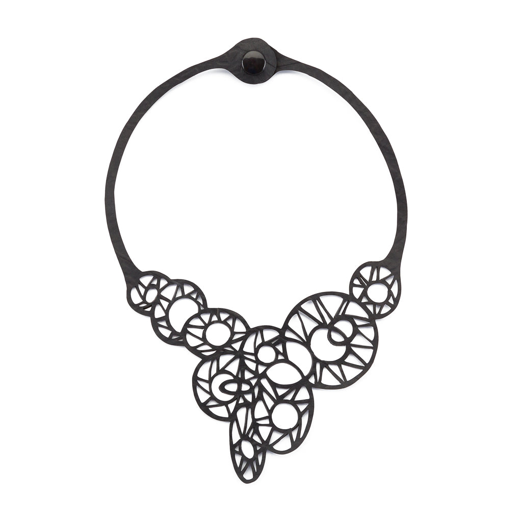 Stellar Geometric Recycled Rubber Necklace