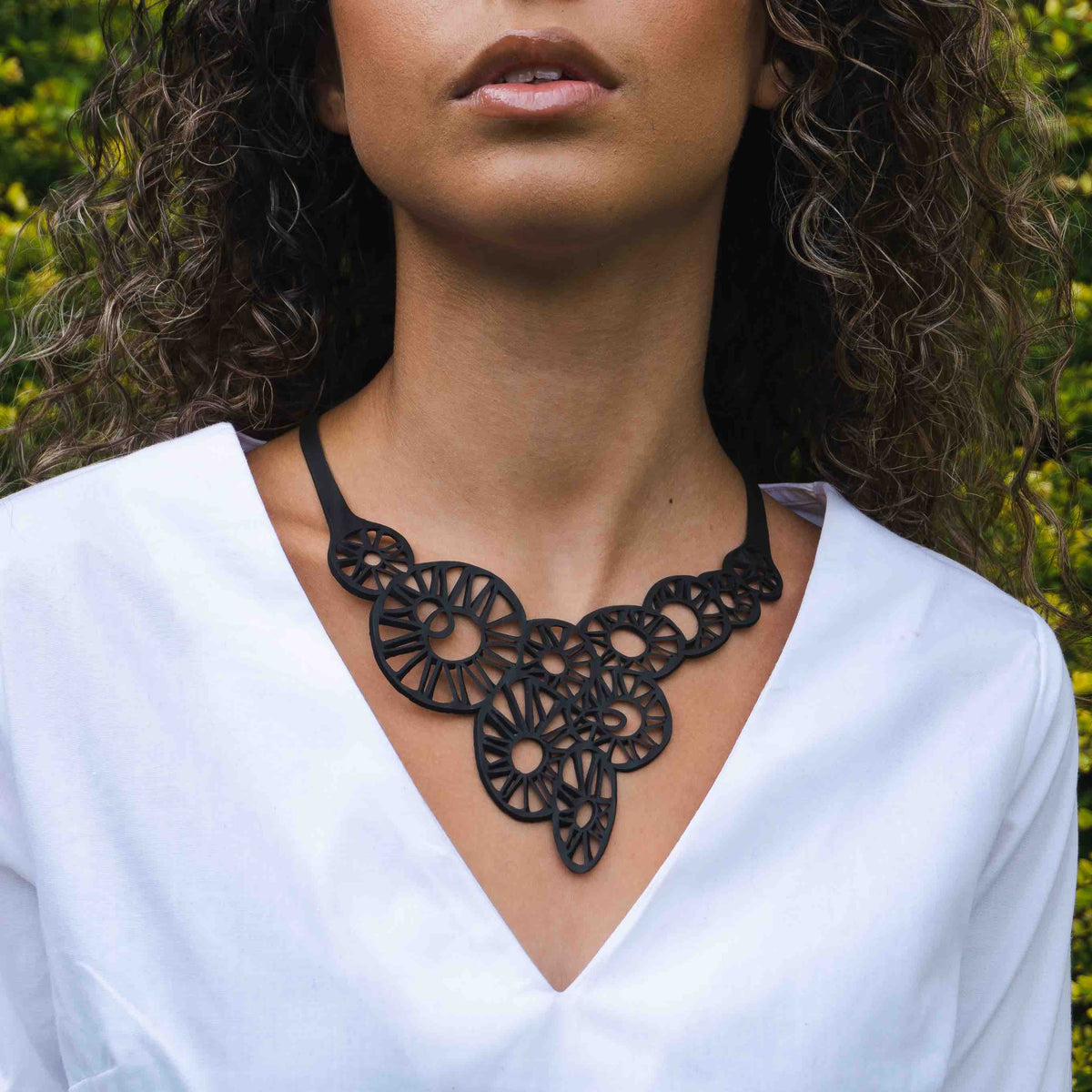 Stellar Geometric Recycled Rubber Necklace product view